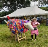 “Defaid Enfys” community arts project as part of a residency at Landed festival for CARAD